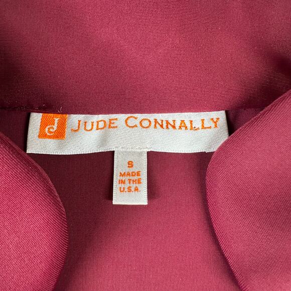 Jude Connally Tunic Top Womens Small Red Chris Jude Cloth Pullover Stretch USA - Picture 3 of 8